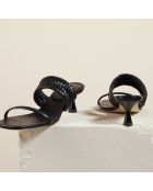 Mules en Cuir Bow noires