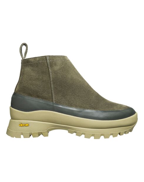 Boots en Cuir Paderno Due vert kaki