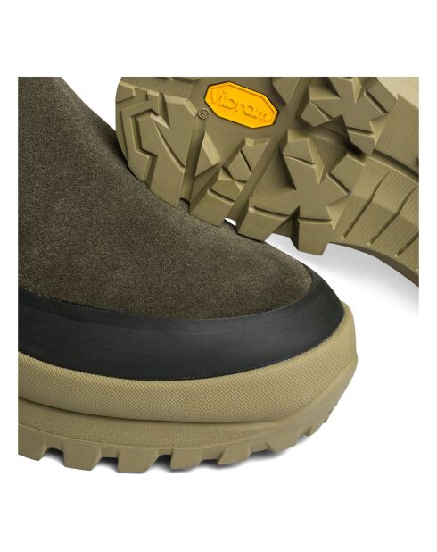 Boots en Cuir Paderno Due vert kaki