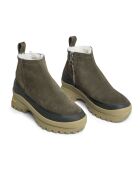 Boots en Cuir Paderno Due vert kaki