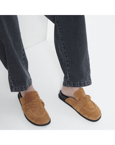 Mules en Suede Emma Fussbet camel