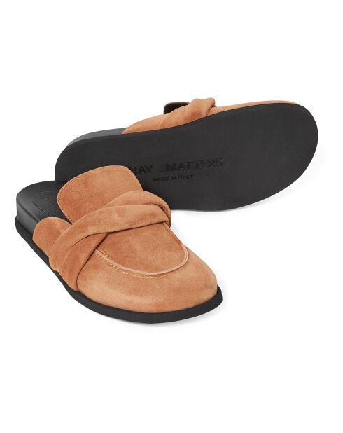 Mules en Suede Emma Fussbet camel
