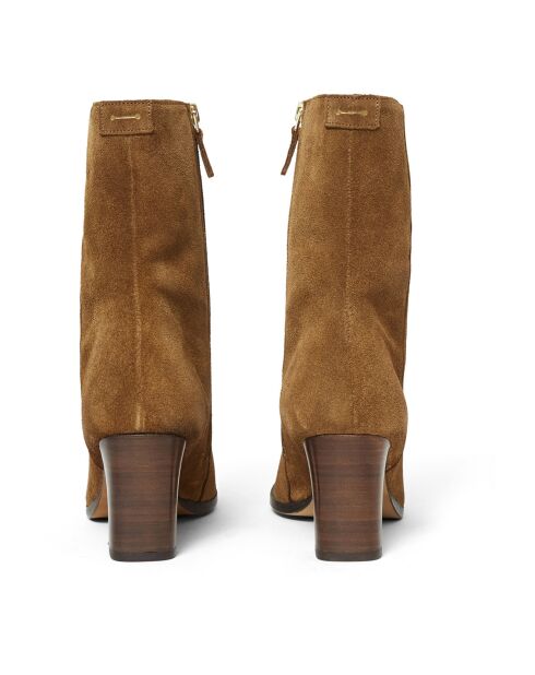 Bottines en Daim Gaea tabac - Talon 7 cm