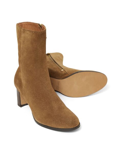 Bottines en Daim Gaea tabac - Talon 7 cm