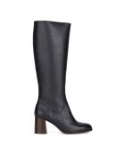 Bottes en Cuir Gemma noires - Talon 6.5 cm