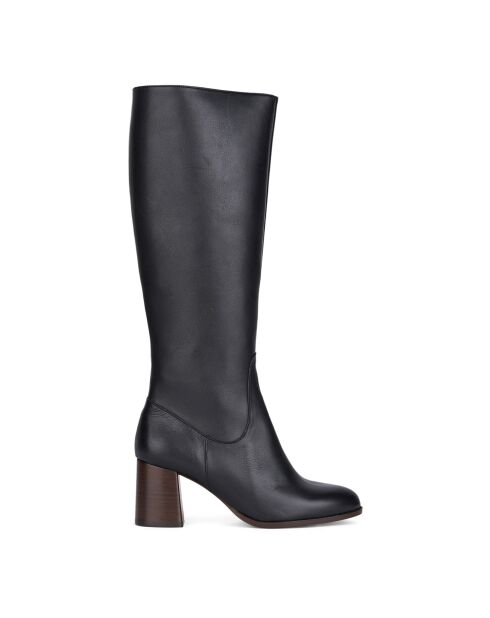 Bottes en Cuir Gemma noires - Talon 6.5 cm