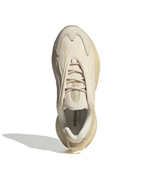 Sneakers Ozrah in pelle color crema