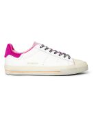Baskets en Cuir Starless Low rose fluo/blanc