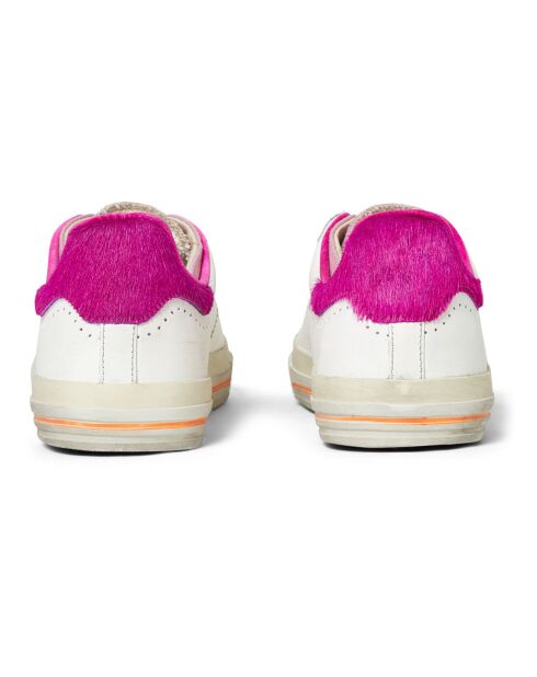 Baskets en Cuir Starless Low rose fluo/blanc