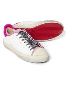 Baskets en Cuir Starless Low rose fluo/blanc