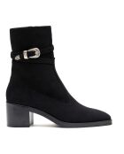 Bottines en Cuir Jodphur Buckle noires