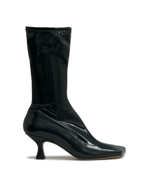 Schwarze Lederstiefel Lola