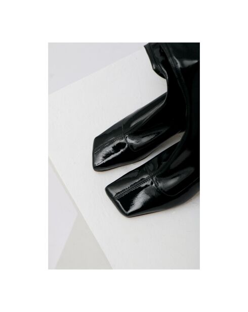 Schwarze Lederstiefel Lola