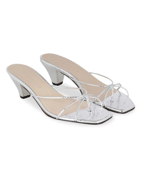 Mules en Cuir Lottie argentées