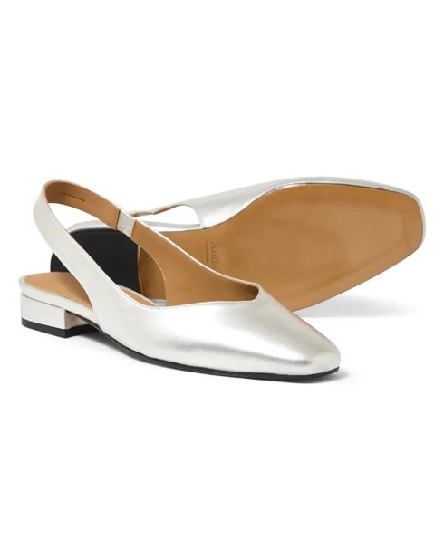 Slingbacks en Cuir Maggie champagne