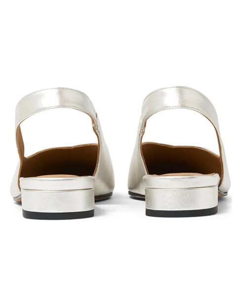 Slingbacks en Cuir Maggie champagne