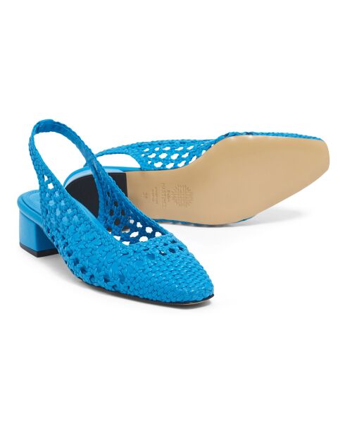 Slingbacks en Cuir Nova Tarragona bleues