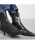 Bottines en Cuir Vernis Paula grises