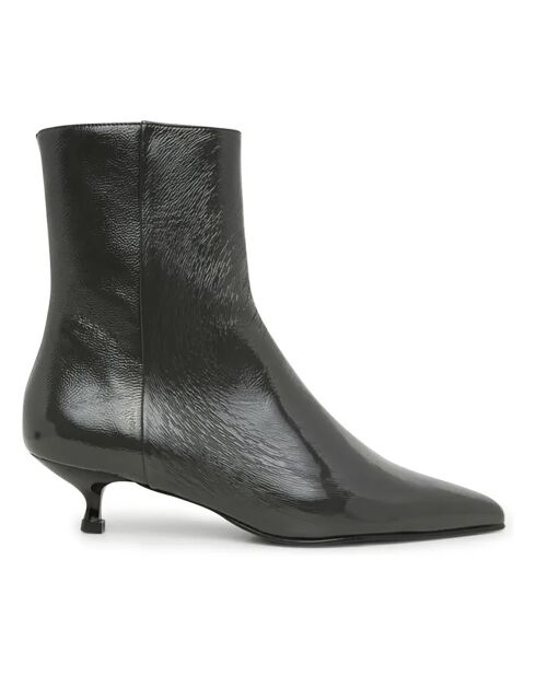 Bottines en Cuir Vernis Paula grises
