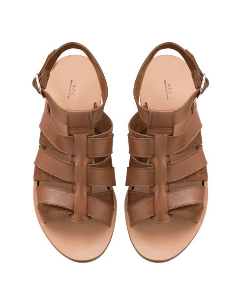 Sandales en Cuir d'Agneau Anae noisette