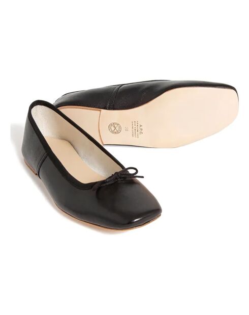 Ballerines en Cuir Lisse Leah noires