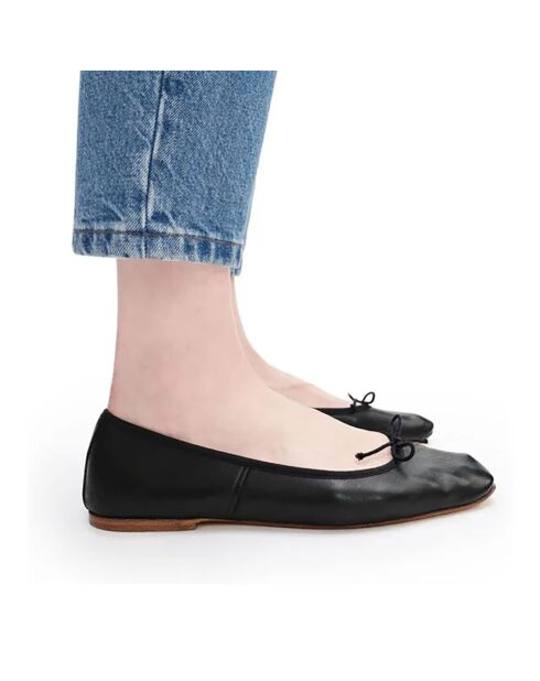 Ballerines en Cuir Lisse Leah noires