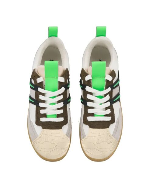 Baskets en Cuir Saint Jean Collaboration A.P.C. x Natacha Ramsay Lev blanc/marron/vert