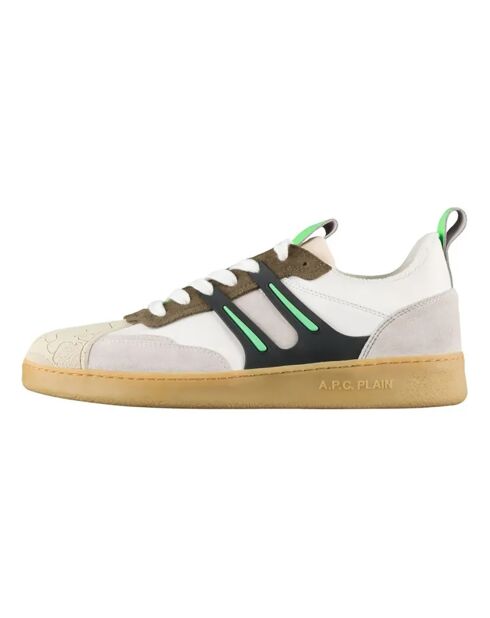 Baskets en Cuir Saint Jean Collaboration A.P.C. x Natacha Ramsay Lev blanc/marron/vert