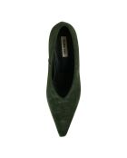Escarpins en Velours de Cuir vert foncé - Talon 8 cm