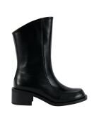 Bottes en Cuir mi-hautes noires - Talon 5.5 cm