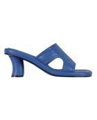Mules en Cuir Cut-Out bleu roi - Talon 5 cm