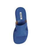 Mules en Cuir Cut-Out bleu roi - Talon 5 cm