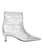Bottines à talons en Cuir argentées
