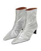 Bottines à talons en Cuir argentées