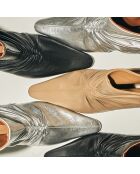 Bottines à talons en Cuir argentées