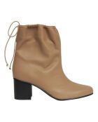 Boots mi-hautes en Cuir camel - Talon 6 cm