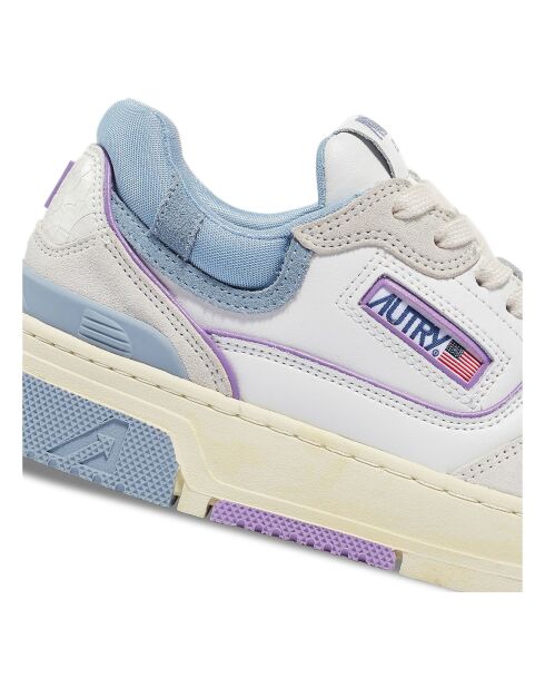 CLC lage lichtblauwe tweekleurige leren sneakers