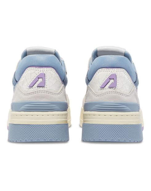 CLC lage lichtblauwe tweekleurige leren sneakers
