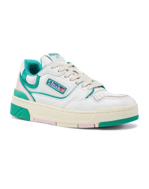 CLC lage groene tweekleurige leren sneakers