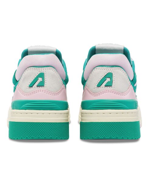 CLC lage groene tweekleurige leren sneakers