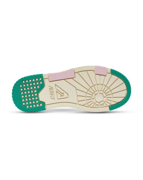 CLC lage groene tweekleurige leren sneakers