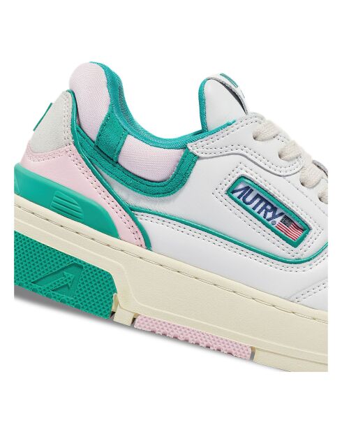 CLC lage groene tweekleurige leren sneakers