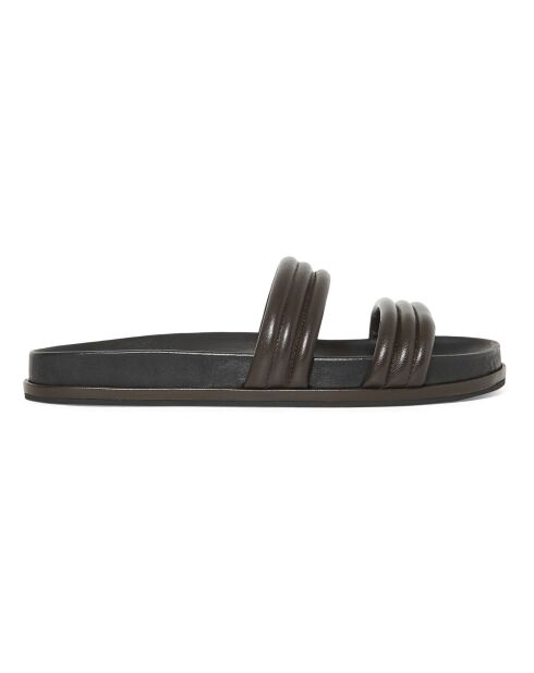 Mules Gum en Cuir chocolat