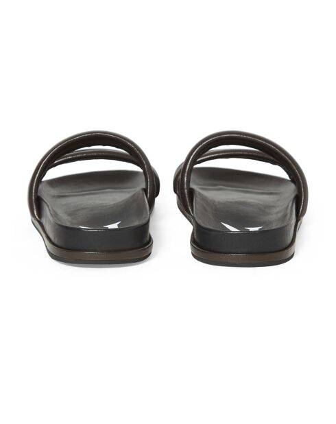 Mules Gum en Cuir chocolat
