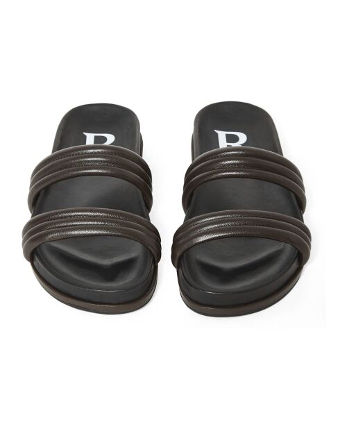 Mules Gum en Cuir chocolat