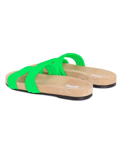 Mules Gum en Cuir vert fluo
