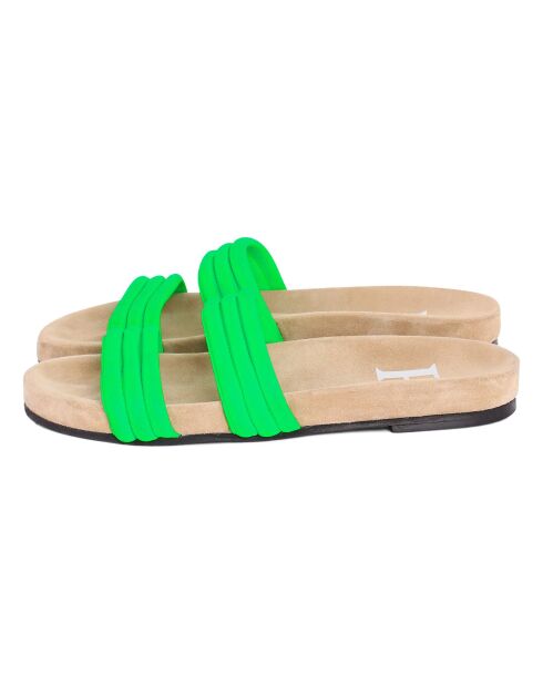 Mules Gum en Cuir vert fluo