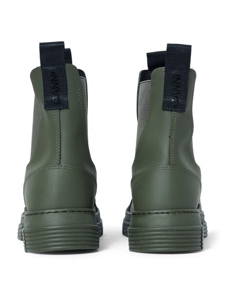 Chelsea Boots Basses en Gomme Recyclée vert kaki