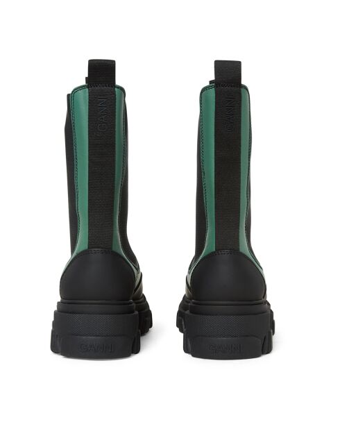 Chelsea Boots Mi-Hautes en Cuir vertes