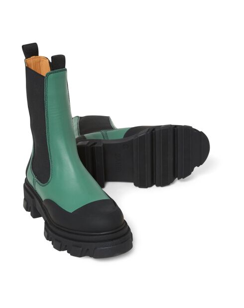 Chelsea Boots Mi-Hautes en Cuir vertes
